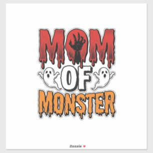 Sticker Maman de Monstre Vintage Halloween T-shirt Design_