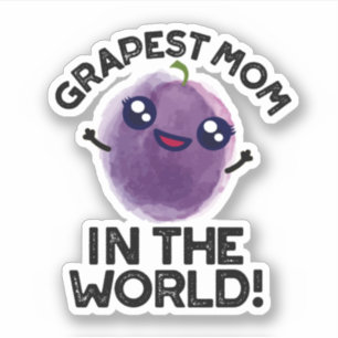 Sticker Maman de raisin dans le monde drôle Fruit Pun Dark