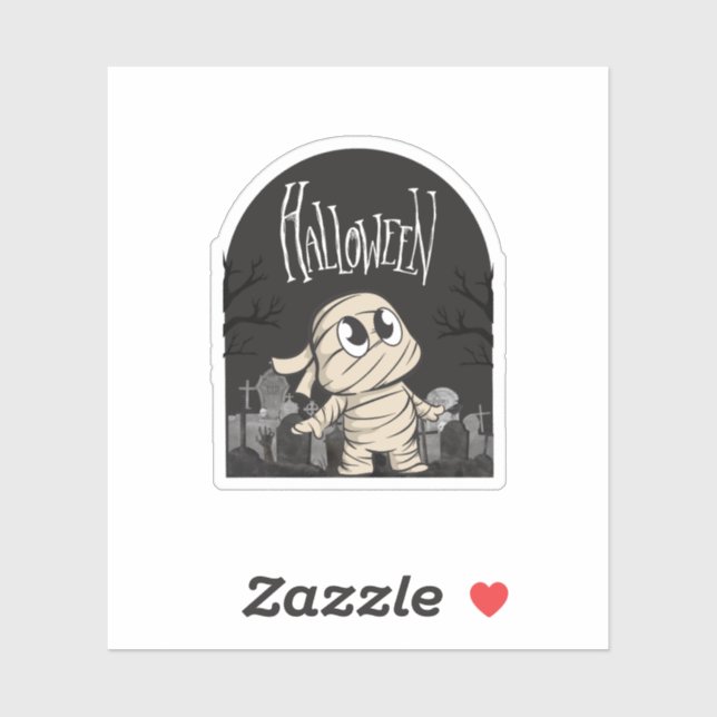 Sticker Maman d'Halloween mignonne (Feuille)