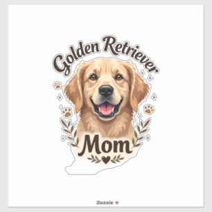 Sticker Maman Golden Retriever Vintage Amateur de Chien Ty