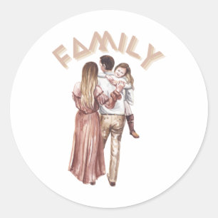 Sticker Maman, Papa Et Fille
