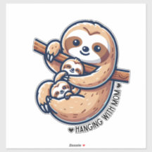 Maman paresseux avec bébés