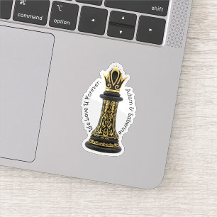 Sticker MAMAN Reine de ma vie, Écriture Dorée Échiquier No