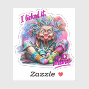 Sticker Mamie drôle "Je l’ai cueillie, c’est la mienne" Re