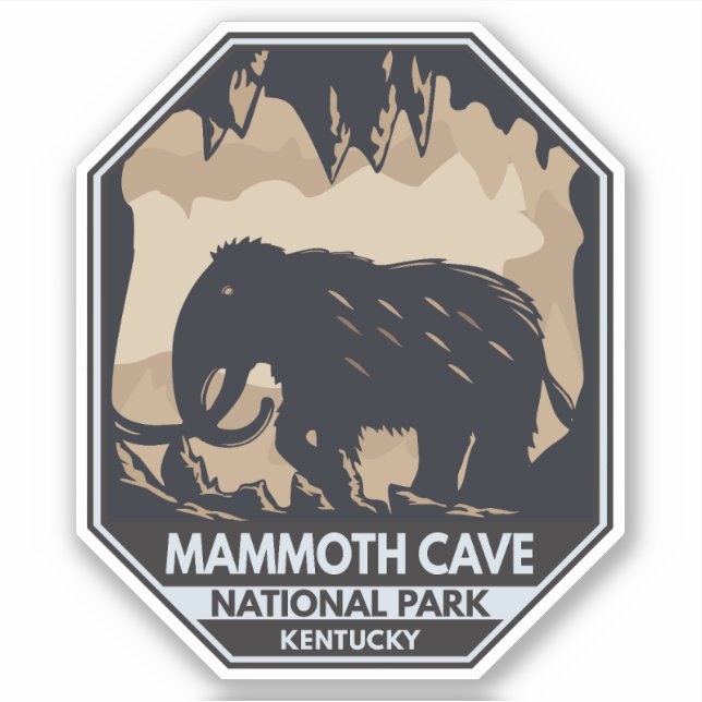 Sticker Mammoth Cave National Park Wooly Mammoth Emblem (Devant)