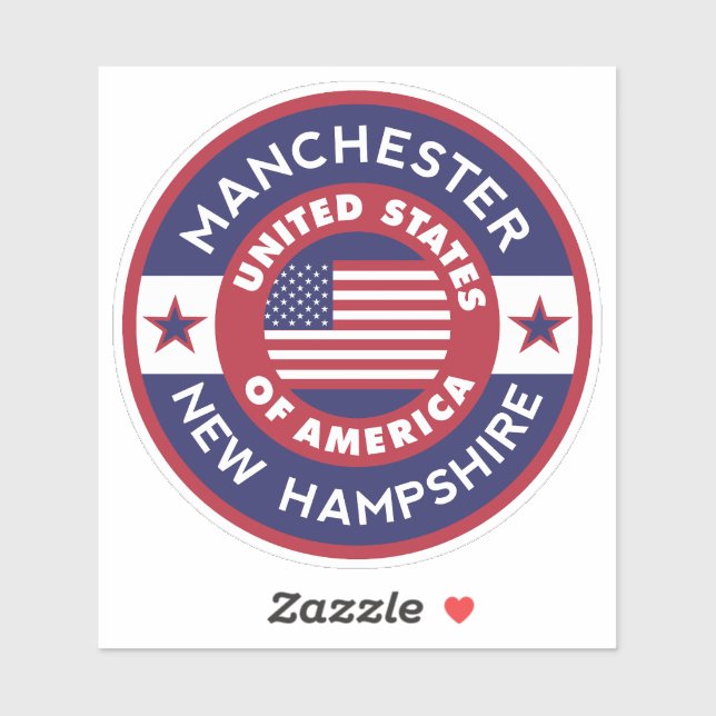 Sticker MANCHESTER, New Hampshire (Feuille)