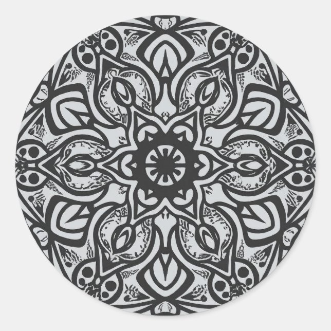 sticker,mandala art design sticker,stationary item classic round sticker (Front)