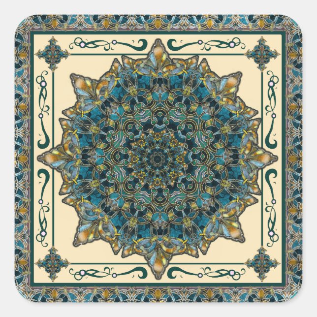 Sticker Mandala de cadre en verre (Devant)