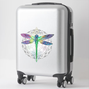 Sticker Mandala de libellule colorée magique
