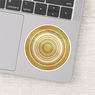 Sticker Mandala d'or et de paillettes