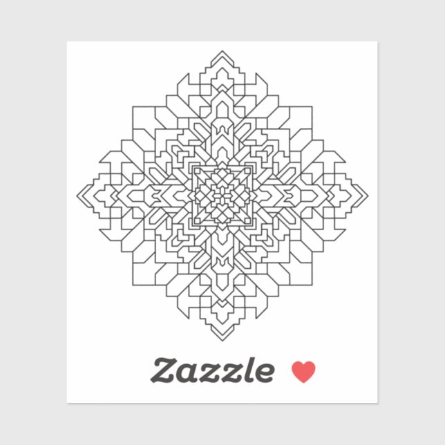 Sticker Mandala géométrique #14 (Feuille)