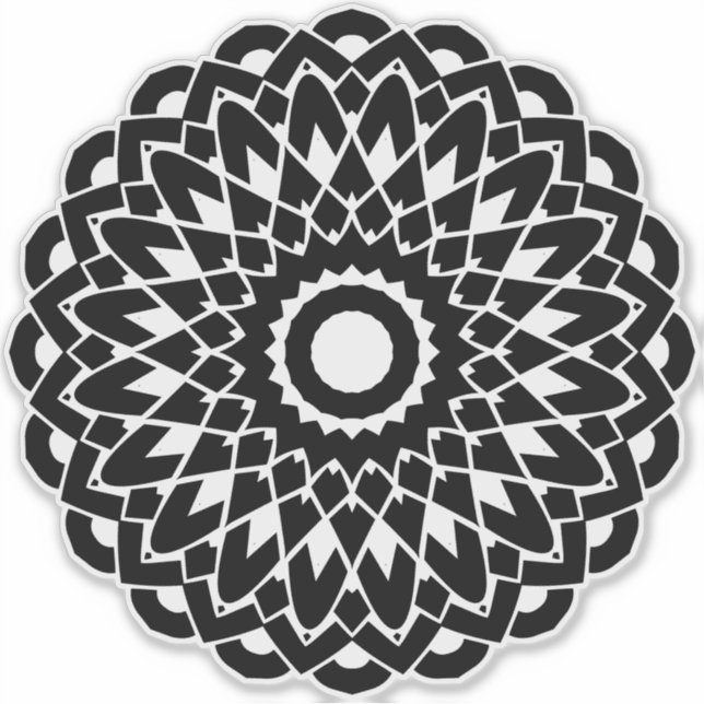 Sticker Mandala géométrique transparent (Devant)