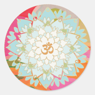 Sticker Mandala Lotus Flower et Om Symbole