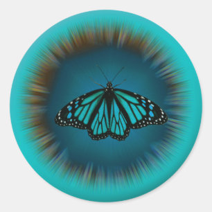 Sticker Mandala pour papillon turquoise