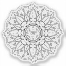 Mandala Rétro main dessinée tatouage henné fleur œ
