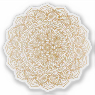 Sticker Mandala Retro tatouage en or dessiné à la main