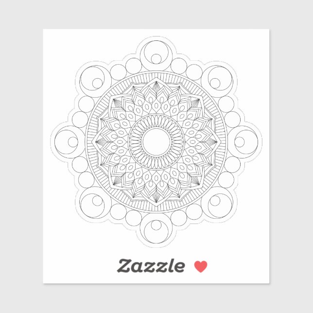 Sticker Mandala v2 géométrique noir (Feuille)
