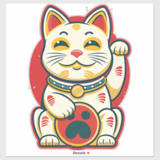 Sticker Maneki Neko - Chat chanceux