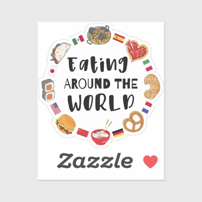 Sticker Manger dans le monde entier (Feuille)