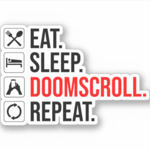 Sticker Manger. Dormir. Défilement. Recommencer