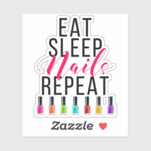 Sticker Manger Dormir Ongles Répéter Vernis à Ongles Arc-e