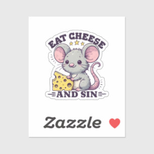 Sticker Manger du fromage et pécher
