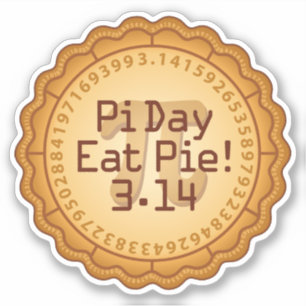 Sticker Mangez la tarte le jour du Pi