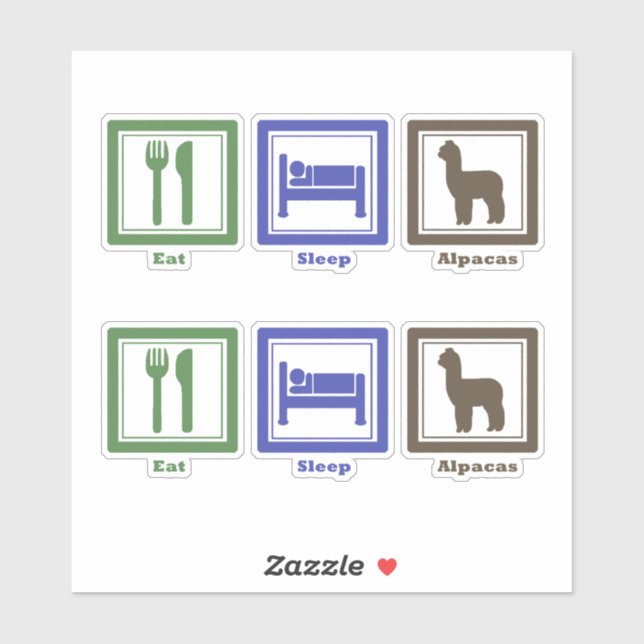 Sticker Mangez les alpacas du sommeil (Feuille)