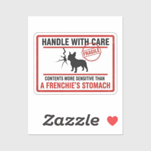 Sticker Manipuler avec soin Bouledogue français Sensible d