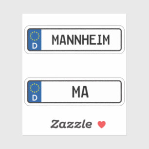 Sticker Mannheim kennzeichen, Plaque allemande d'immatricu