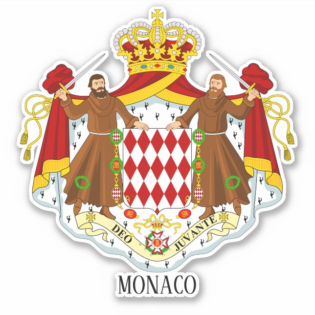 Sticker Manteau National De Monaco Patriotique (Devant)