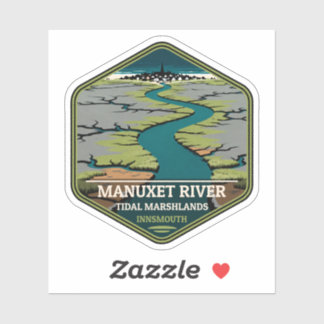 Sticker Manuxet River Tidal Marshlands Innsmouth Vintage