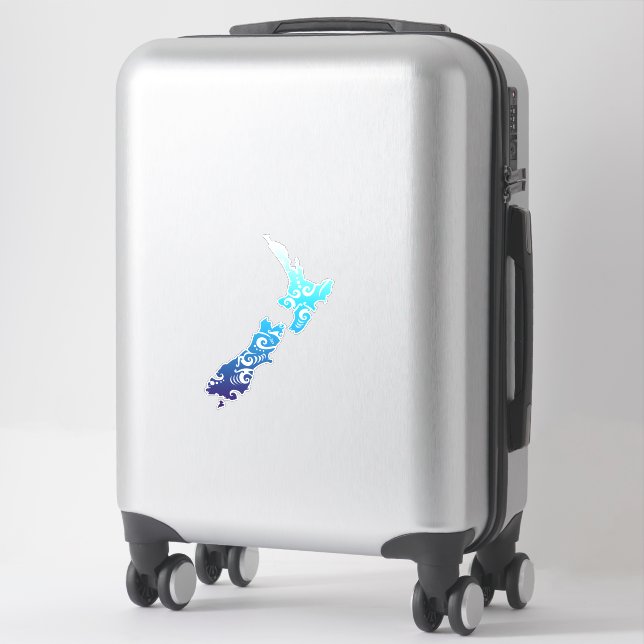 Sticker Maori New Zealand Map Tribal (Sur valise)