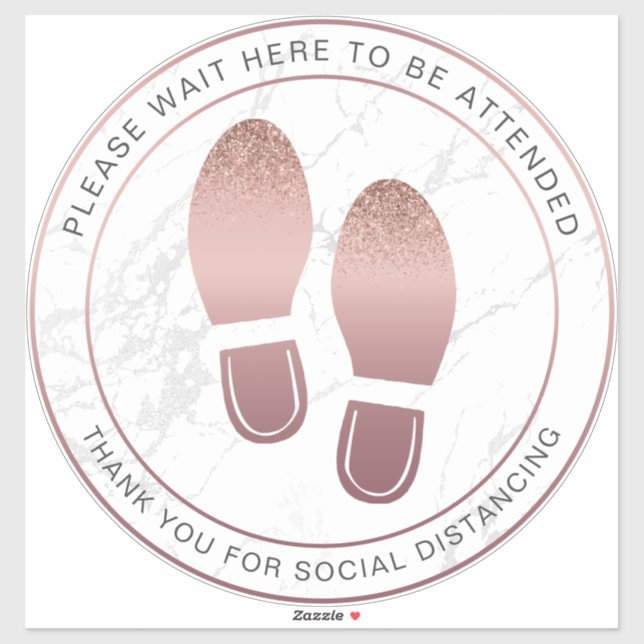 Sticker Marbre Rose en marbre à distance sociale Marque de (Feuille)