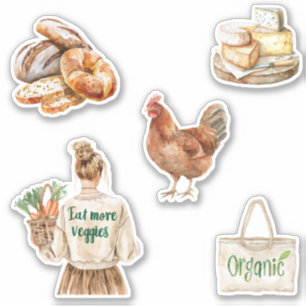 Sticker Marché de producteur Peach Manger plus de légumes