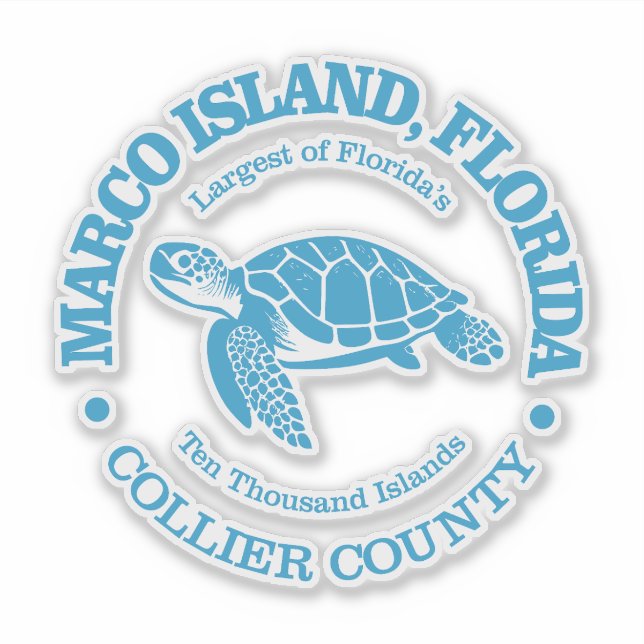 Sticker Marco Island (tortue de mer) (Devant)
