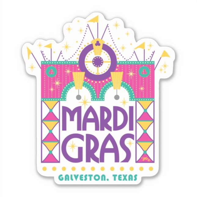 Sticker Mardi Gras Arch, Galveston, Texas (Devant)