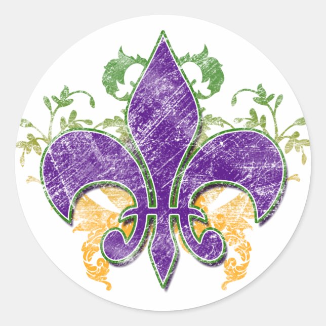 Sticker Mardi Gras Fleur-de-Lis (Devant)