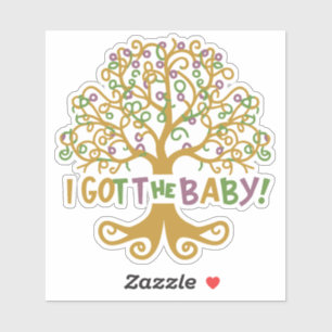 Sticker Mardi Gras J'Ai Obtenu L'Alerte De Grossesse Bébé