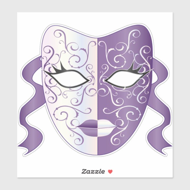 Sticker Mardi Gras Masque Thunder_Cove (Feuille)