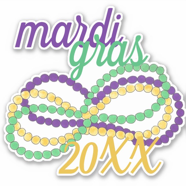Sticker Mardi Gras New Orleans perle Strand NOLA (Devant)