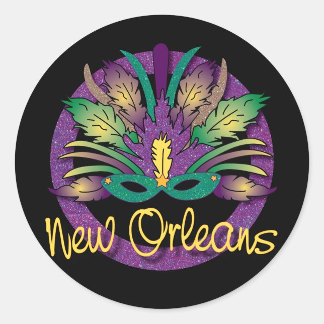 Sticker Mardi Gras - Nouvelle-Orléans, LA (Devant)