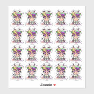 Sticker Mardi Gras Zebra !