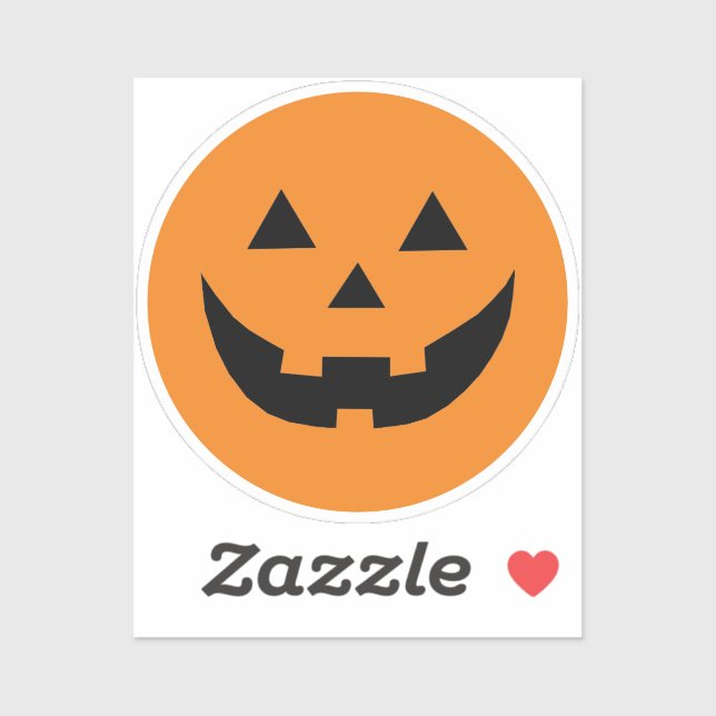 Sticker Mare orange Jack-o'-lantern face citrouille Hallow (Feuille)
