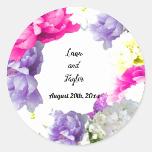 Sticker Mariage à couronnes florales mixtes