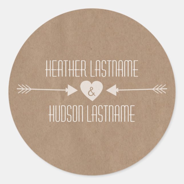 Sticker Mariage à flèches blanches inspirées du pa (Devant)