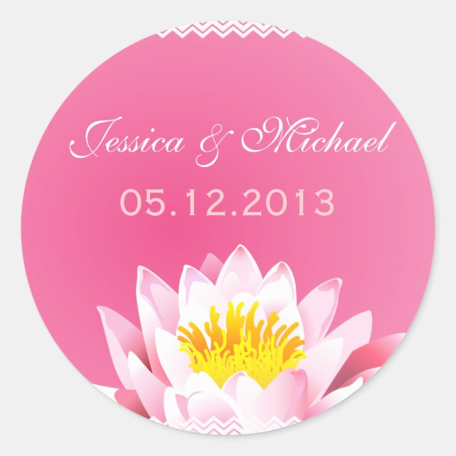 Sticker Mariage à lotus rose classique (Devant)