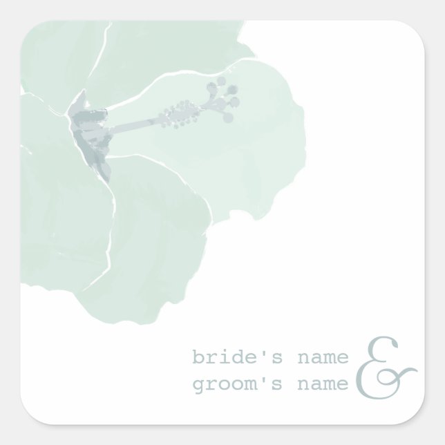 Sticker Mariage Aqua Hibiscus (Devant)