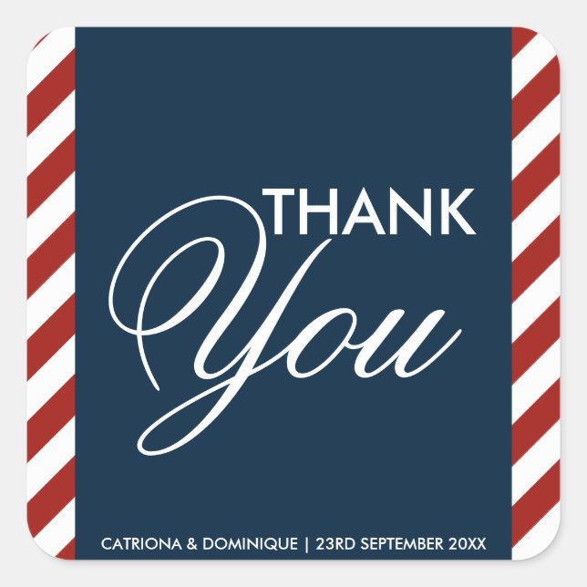 Sticker Mariage bleu et rouge (Devant)