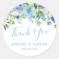 Sticker Mariage Blue Hydrangeas Merci Favor
